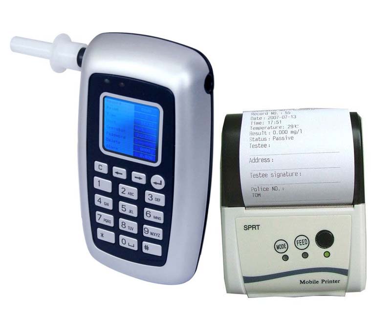 Breathalyzer with printer